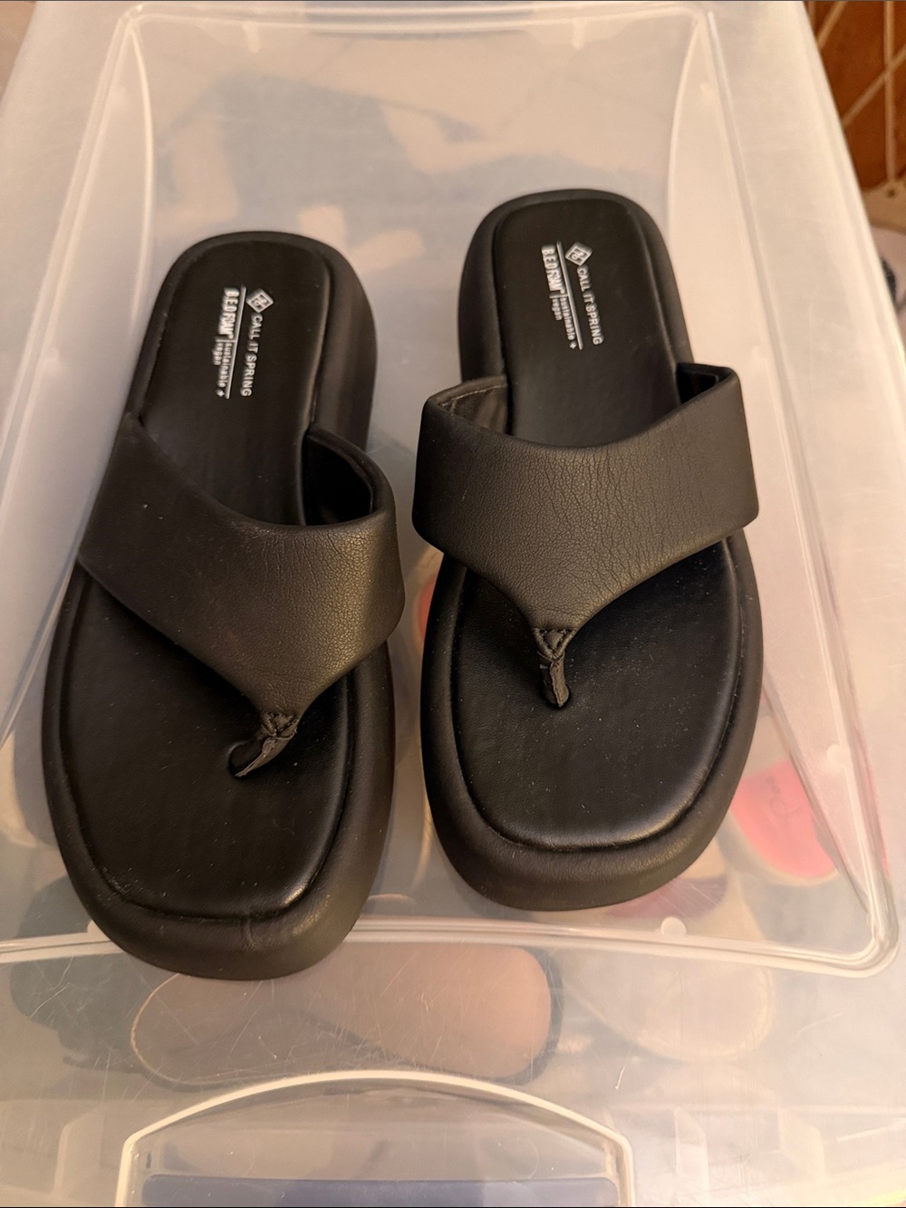 Call It Spring Black Sandals NWOT